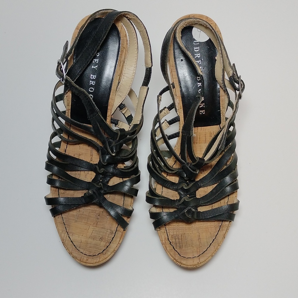 Audrey Brooke Black Woven Sandals